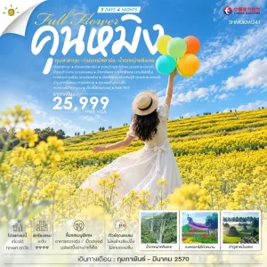 ทัวร์จีน คุนหมิง หุบเขาซากุระ ทุ่งดอกมัสตาร์ด น้ำตกหม่าหลิงเหอ ป่าภูเขาหมื่นยอด 5วัน 4คืน บิน MU