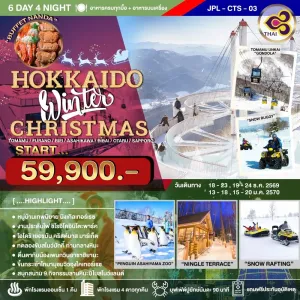 ทัวร์ญี่ปุ่น ฮอกไกโด (HOKKAIDO WINTER CHRISTMAS) 6วัน 4คืน บิน TG