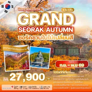 ทัวร์เกาหลี โซล ใบไม้เปลี่ยนสี เอเวอร์แลนด์ (GRAND SEORAK AUTUMN) 5วัน 3คืน บิน OZ