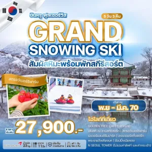 ทัวร์เกาหลี โซล เกาะนามิ สกีรีสอร์ท (GRAND SNOWING SKI) 5วัน 3คืน บิน OZ