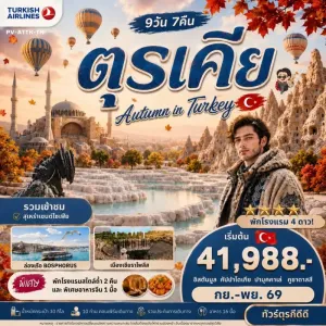 ทัวร์ตุรเคีย อิสตันบูล คัปปาโดเกีย ปามุคคาเล่ ชานัคคาเล่ ทะเลสาบเกลือ ม้าไม้เมืองทรอย 9วัน 7คืน บิน TK