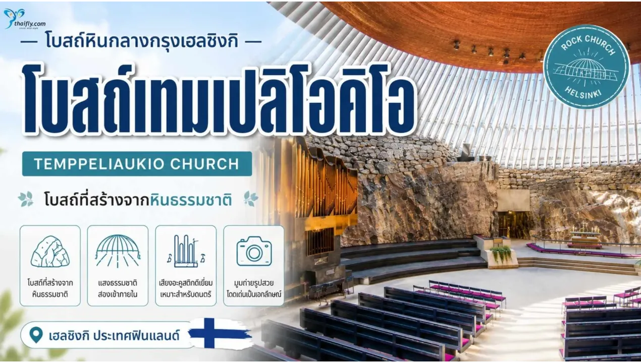 โบสถ์เทมเปลิโอคิโอ (Temppeliaukio Church) โบสถ์หินกลางกรุงเฮลซิงกิที่ไม่เหมือนที่ไหน