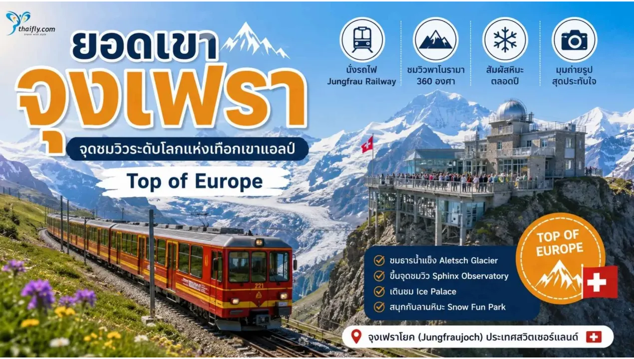 ยอดเขาจุงเฟรา (Jungfraujoch) จุดชมวิวเทือกเขาแอลป์ที่ใกล้ท้องฟ้ามากที่สุดแห่งหนึ่ง