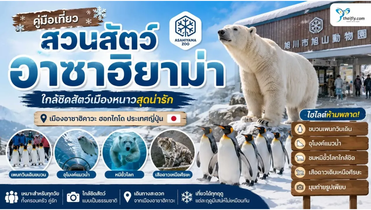 สวนสัตว์อาซาฮิยาม่า (Asahiyama Zoo) สัมผัสชีวิตสัตว์เมืองหนาวแบบใกล้ชิด