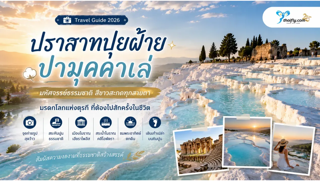 ปราสาทปุยฝ้าย ปามุคคาเล่ มหัศจรรย์ธรรมชาติสีขาวแห่งตุรกี