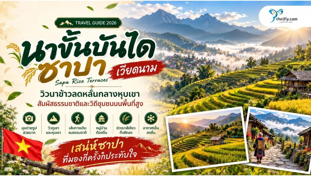 นาขั้นบันไดซาปา ชมวิวภูเขาและวิถีชนบทกลางหุบเขา