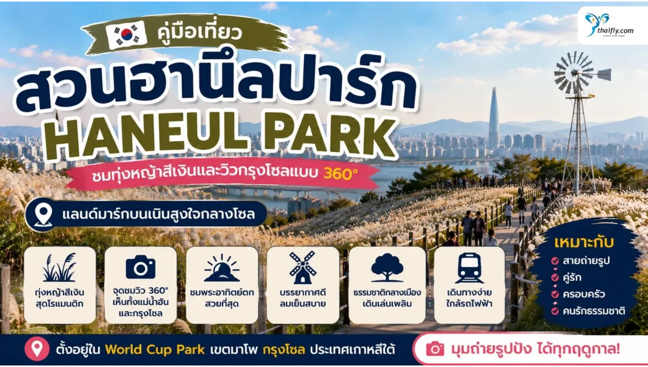 สวนฮานึลปาร์ก พื้นที่สีเขียวบนเนินสูงกับวิวกรุงโซล