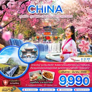 ทัวร์จีน คุนหมิง ภูเขาหิมะเจียวจื่อ ซากุระหยวนทง 4วัน 3คืน บิน KY