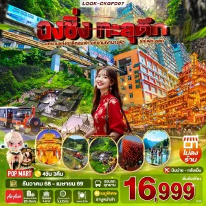 ทัวร์จีน ฉงชิ่ง หลุมฟ้าสะพานสวรรค์ รถไฟฟ้าทะลุตึก (ไม่ลงร้านช้อป) [DEC-APR] 4วัน 3คืน บิน FD