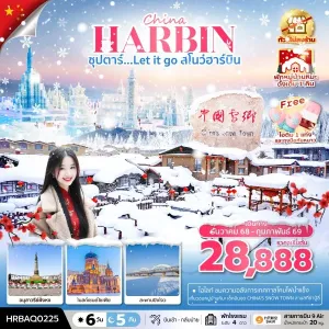 ทัวร์จีน ฮาร์บิน (ซุปตาร์ Let it go สโนว์ฮาร์บิน) [DEC25-FEB26] 6วัน 5คืน บิน AQ