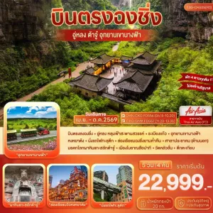 ทัวร์จีน ฉงชิ่ง ต้าจู๋ อู่หลง อุทยานหลุมฟ้า เขานางฟ้า 5วัน 4คืน บิน FD