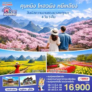 ทัวร์จีน คุนหมิง โหลวผิง หยีเหลียง (ไม่ลงร้าน) 4วัน 3คืน บิน DR (บินตรงเชียงใหม่)