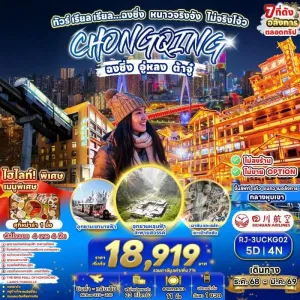 ทัวร์จีน ฉงชิ่ง มรดกโลกผาแกะสลักหิน เขาเป๋าติ่งซัน (ไม่ลงร้านช้อป) 5วัน 4คืน บิน 3U