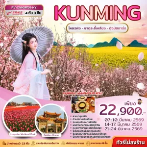 ทัวร์จีน คุนหมิง โหลวผิง ซากุระอี้เหลียง ทุ่งมัสตาร์ด 4วัน 3คืน บิน KY