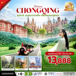 ทัวร์จีน ฉงชิ่ง อู่หลง (ซุปตาร์ ลมหนาวฉงชิ่ง เคียงหมอกอู่หลง) [NOV25-MAR26] 4วัน 3คืน บิน 3U