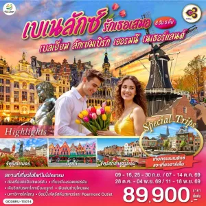 ทัวร์ยุโรป เบลเยี่ยม ลักเซมเบิร์ก เยอรมัน เนเธอร์แลนด์ 8วัน 5คืน บิน TG