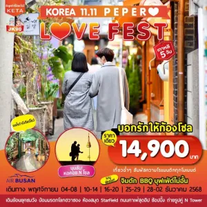 ทัวร์เกาหลี โซล ป้อมปราการซูวอนฮวาซอง [NOV] 5วัน 3คืน บิน BX