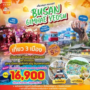 ทัวร์เกาหลี ปูซาน ยอซู รถไฟจิ๋วสกายแคปซูล [OCT-NOV] 5วัน 3คืน บิน BX