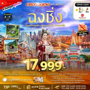 ทัวร์จีน ฉงชิ่ง อู่หลง อุทยานหลุมฟ้า ภูเขานางฟ้า หมู่บ้านโบราณฉือชี่โข่ว Free Day 6วัน 4คืน บิน SL