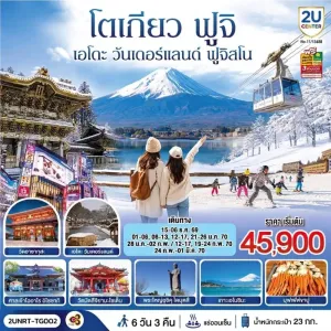 ทัวร์ญี่ปุ่น โตเกียว ฟูจิ ลานสกี เอโดะวันเดอร์แลนด์ ทะเลสาบคาวากุชิโกะ 6วัน 3คืน บิน TG