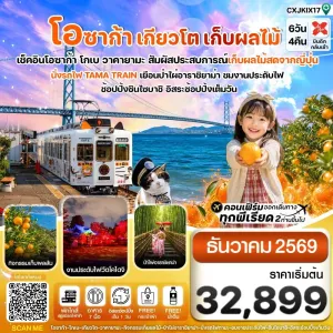 ทัวร์ญี่ปุ่น โอซาก้า เกียวโต นั่งรถไฟทามะ งานประดับไฟวัดโคไดจิ 6วัน 4คืน บิน XJ