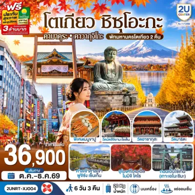 ญี่ปุ่น โตเกียว ชิซุโอะกะ คามาคุระ คาวากุจิโกะ อุโมงค์ใบเมเปิ้ล วัดนาริตะ ถนนต้นแปะก๊วย 6วัน 3คืน บิน XJ