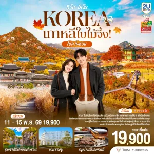 ทัวร์เกาหลี โซล โพชอน ชมใบไม้เปลี่ยนสี หุบเขาศิลปะโพชอน สวนฮานึล 5วัน 3คืน บิน TW