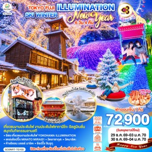 ทัวร์ญี่ปุ่น โตเกียว คาวากุจิโกะ ลานสกี งานประดับไฟ 6วัน 4คืน บิน TG