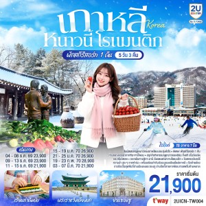 ทัวร์เกาหลี โซล สกีรีสอร์ท เกาะนามิ พระราชวังเคียงบก ฟาร์มสตอว์เบอร์รี่ 5วัน 3คืน บิน TW