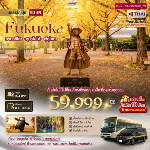 ทัวร์ญี่ปุ่น คิวชู ฟุกุโอกะ เบปปุ ใบไม้เปลี่ยนสี 6วัน 4คืน บิน TG