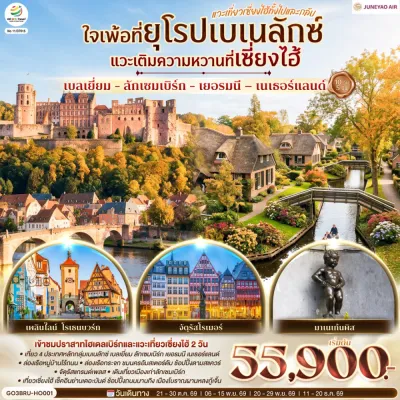 ยุโรป เบลเยี่ยม ลักเซมเบิร์ก เยอรมัน เนเธอร์แลนด์ 10วัน 5คืน บิน HO