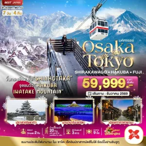 ทัวร์ญี่ปุ่น โอซาก้า โตเกียว เทศกาลนาบานาโนะซาโตะ 7วัน 4คืน บิน XJ