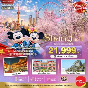 ทัวร์จีน เซี่ยงไฮ้ ดิสนีย์แลนด์ ชมดอกซากุระบาน ไม่ลงร้าน 5วัน 3คืน บิน VZ