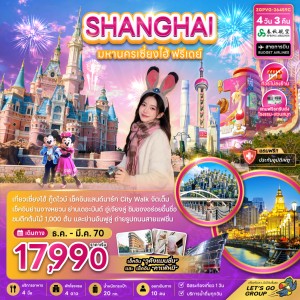 ทัวร์จีน เซี่ยงไฮ้ ดิสนีย์แลนด์ ถนนนานกิง ไม่ลงร้าน 4วัน 2คืน บิน 9C