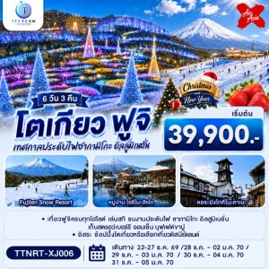 ทัวร์ญี่ปุ่น โตเกียว ฟูจิ ชมงานประดับไฟ เก็บสตรอว์เบอร์รี 6วัน 3คืน บิน XJ