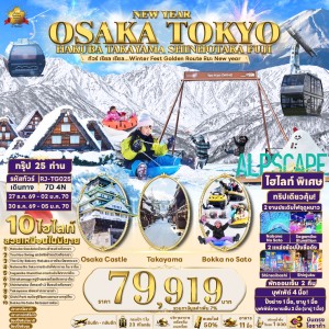 ทัวร์ญี่ปุ่น โอซาก้า โตเกียว ( เรียล Winter Fest Golden Route หิมะ New year) 7วัน 4คืน บิน TG