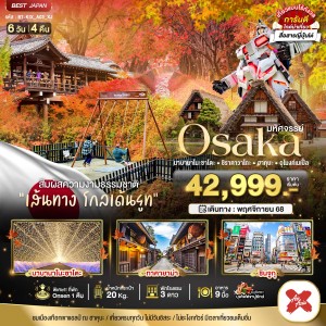 ทัวร์ญี่ปุ่น โอซาก้า เกียวโต นาโกย่า ฮาคุบะ 6วัน 4คืน บิน XJ