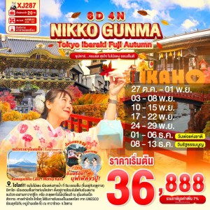 ทัวร์ญี่ปุ่น โตเกียว (ซุปตาร์ ครบรส สุขใจ ใบไม้แดง ออนเซ็นดี) 6วัน 4คืน บิน XJ