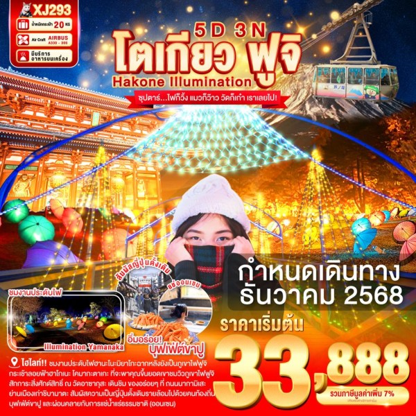 ทัวร์ญี่ปุ่น โตเกียว (ซุปตาร์ ไฟก็วิ้ง แมวก็ว๊าว วัดก็เก๋า เราเลยไป) 5วัน 3คืน บิน XJ