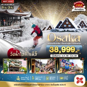 ทัวร์ญี่ปุ่น โอซาก้า ชิราคาวาโกะ ทาคายาม่า 5วัน 3คืน บิน XJ