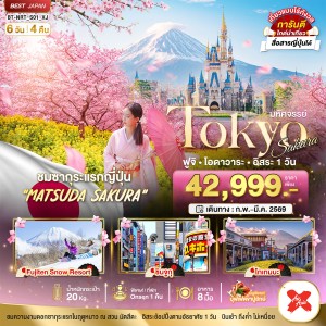 ทัวร์ญี่ปุ่น โตเกียว ซากุระ ฟูจิ โอดาวาระ 6วัน 4คืน บิน XJ