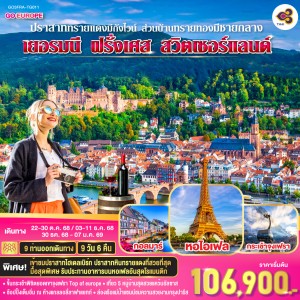 ทัวร์ยุโรป เยอรมัน ฝรั่งเศส สวิตเซอร์แลนด์ ยอดเขาจุงเฟรา 9วัน 6คืน บิน TG