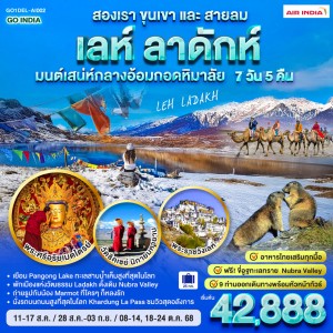 ทัวร์อินเดีย เลห์ ลาดักห์ มนต์เสน่ห์กลางอ้อมกอดหิมาลัย 7วัน 5คืน บิน AI