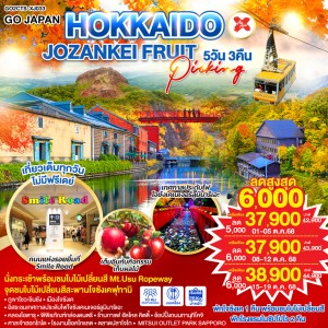 ทัวร์ญี่ปุ่น ฮอกไกโด ซัปโปโร โอตารุ โจซังเค นั่งกระเช้า Mt.Usu Ropeway 5วัน 3คืน บิน XJ
