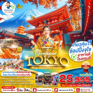 ทัวร์ญี่ปุ่น โตเกียว ภูเขาไฟฟูจิชั้น 5 อิสระเต็มวัน 5วัน 3คืน บิน SL