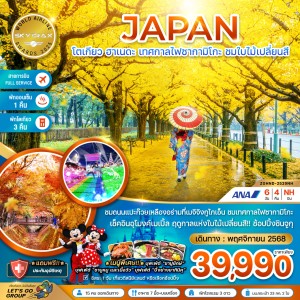 ทัวร์ญี่ปุ่น โตเกียว ฮาเนดะ เทศกาลไฟซากามิโกะ ชมใบไม้เปลี่ยนสี 6วัน 4คืน บิน NH