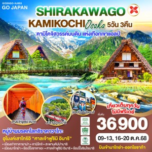 ทัวร์ญี่ปุ่น โอซาก้า นาโกย่า เกียวโต ทาคายาม่า หมู่บ้านชิราคาวาโกะ 5วัน 3คืน บิน XJ