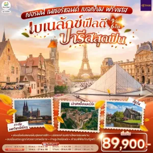 ทัวร์ยุโรป เยอรมัน เนเธอร์แลนด์ เบลเยี่ยม ฝรั่งเศส  9วัน 6คืน บิน TG