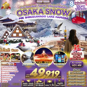 ทัวร์ญี่ปุ่น โอซาก้า (โอซาก้า ปีใหม่ บินไฟลท์ดึก) [DEC] 6วัน 4คืน บิน XJ