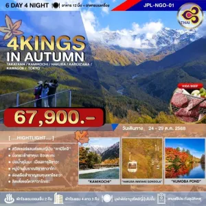 ทัวร์ญี่ปุ่น นาโกย่า โตเกียว ทาคายาม่า (4KINGS IN AUTUMN) [OCT] 6วัน 4คืน บิน TG